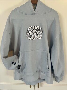 Zara Light Blue Graphic Hoodie Sweatshirt